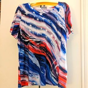 Women's Patriotic Shirt with a little bling sz 16 2X